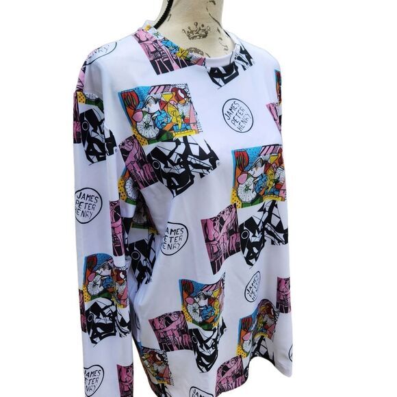 Swiminista x‎ James Peter Henry Good Vibes Rashguard Art Toss Print NWT Large - Picture 2 of 7